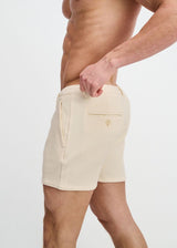 ECRU 5" INSEAM TEXTURED STRETCH KNIT CHINO SHORTS W/ ZIP POCKETS ST-1986-10