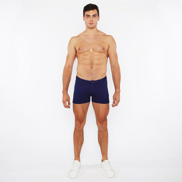 IMPERIAL BLUE 3" INSEAM WASHED KNIT DUO TONE DENIM JEANS SHORTS ST-1975-15