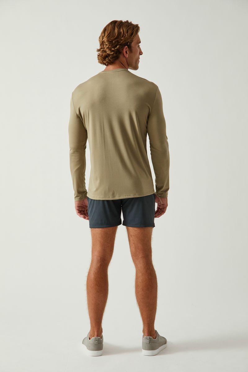 LAUREL SOLID STRETCH MODAL CREW NECK LONG SLEEVE TEE ST-9012