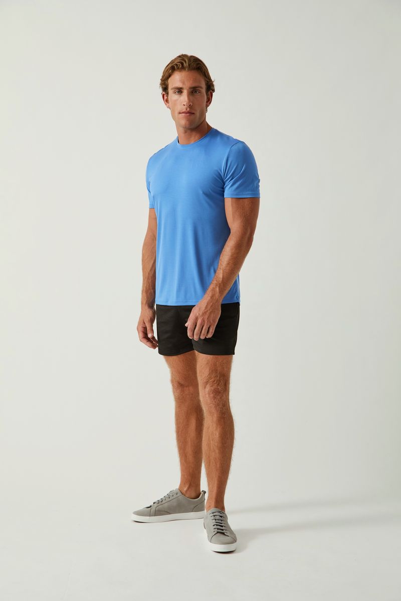 MONARCH BLUE SOLID STRETCH MODAL CREW NECK TEE ST-9011