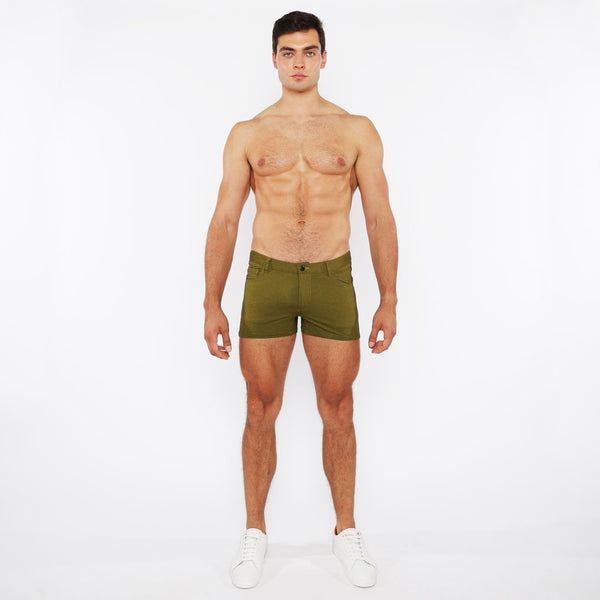 SOLTICE 3" INSEAM WASHED KNIT DUO TONE DENIM JEANS SHORTS ST-1975-15