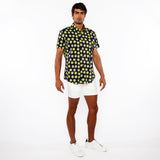 NAVY/KIWI FRUITS PRINTED COTTON KNIT JERSEY SHORT SLEEVE SHIRT ST-9330