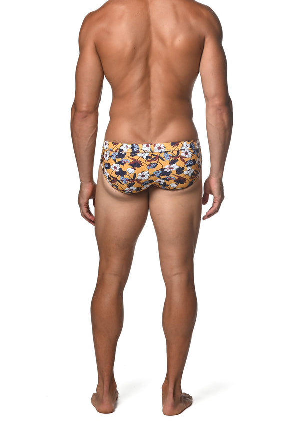 AMBER/NAVY BLOOMS FREESTYLE SWIM BRIEF  ST-8000-95