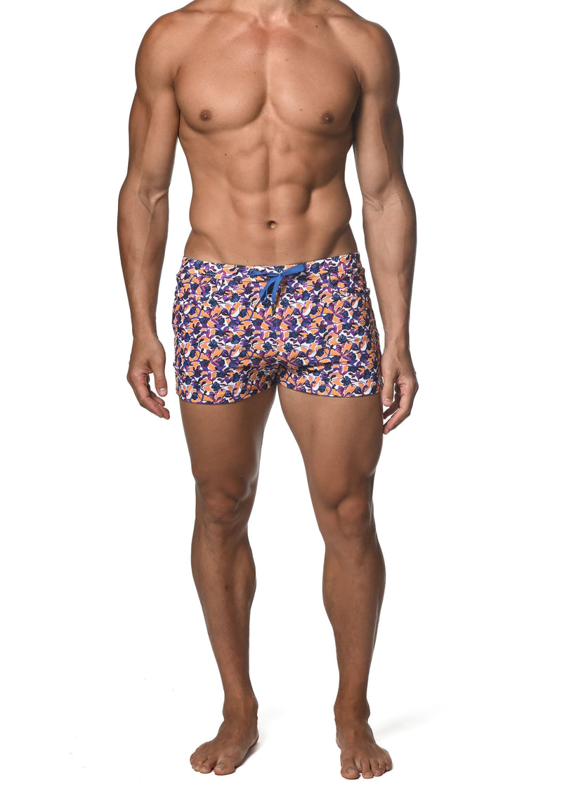 VIOLET/AMBER FLORAL COAST SWIM SHORT  ST-8007-54