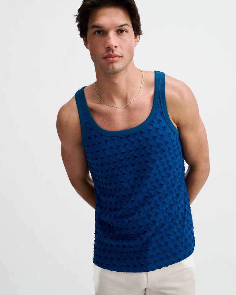 PETROL STRETCH RIPPED KNIT TANK ST-11141