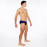 NAVY ARROWS TEXTURED SWIM BRIEF W/BUCKLE ST-8021-01