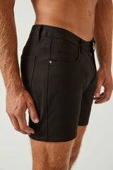 BLACK 5" INSEAM STRETCH KNIT JEANS SHORTS ST-1932