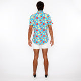 ORANGE/GRAPEFRUIT SLICES PRINTED COTTON JERSEY KNIT SHORT SLEEVE SHIRT ST-9334