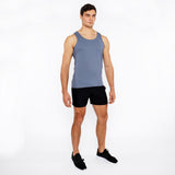 SLATE GREY TEXTURED STRETCH MESH PERFORMANCE TANK TOP ST-288