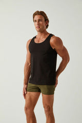 BLACK COTTON JERSEY TANK TOP ST-102