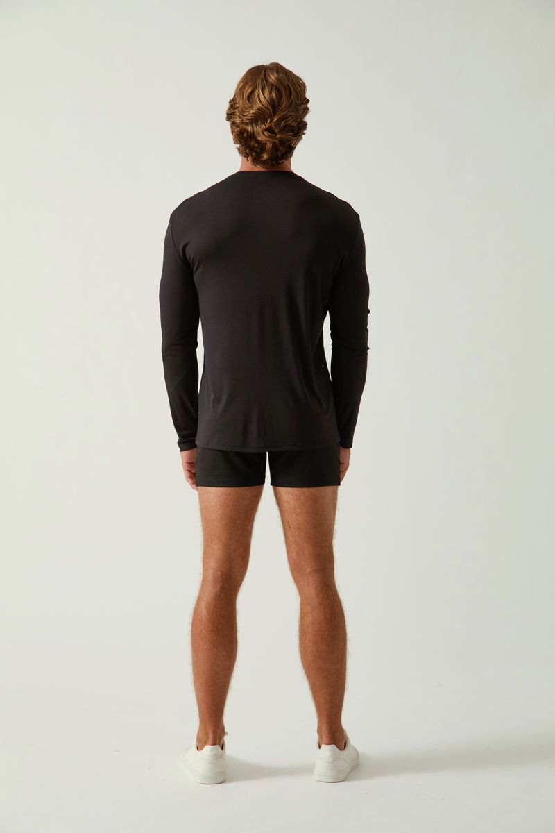 BLACK STONE SOLID STRETCH MODAL CREW NECK LONG SLEEVE TEE ST-9012