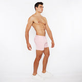 PINK BUD 5"INSEAM LINEN-LOOK TEXTURED STRETCH KNIT CHINO SHORTS W/ZIP POCKETS ST-1986-09