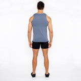 SLATE GREY TEXTURED STRETCH MESH PERFORMANCE TANK TOP ST-288