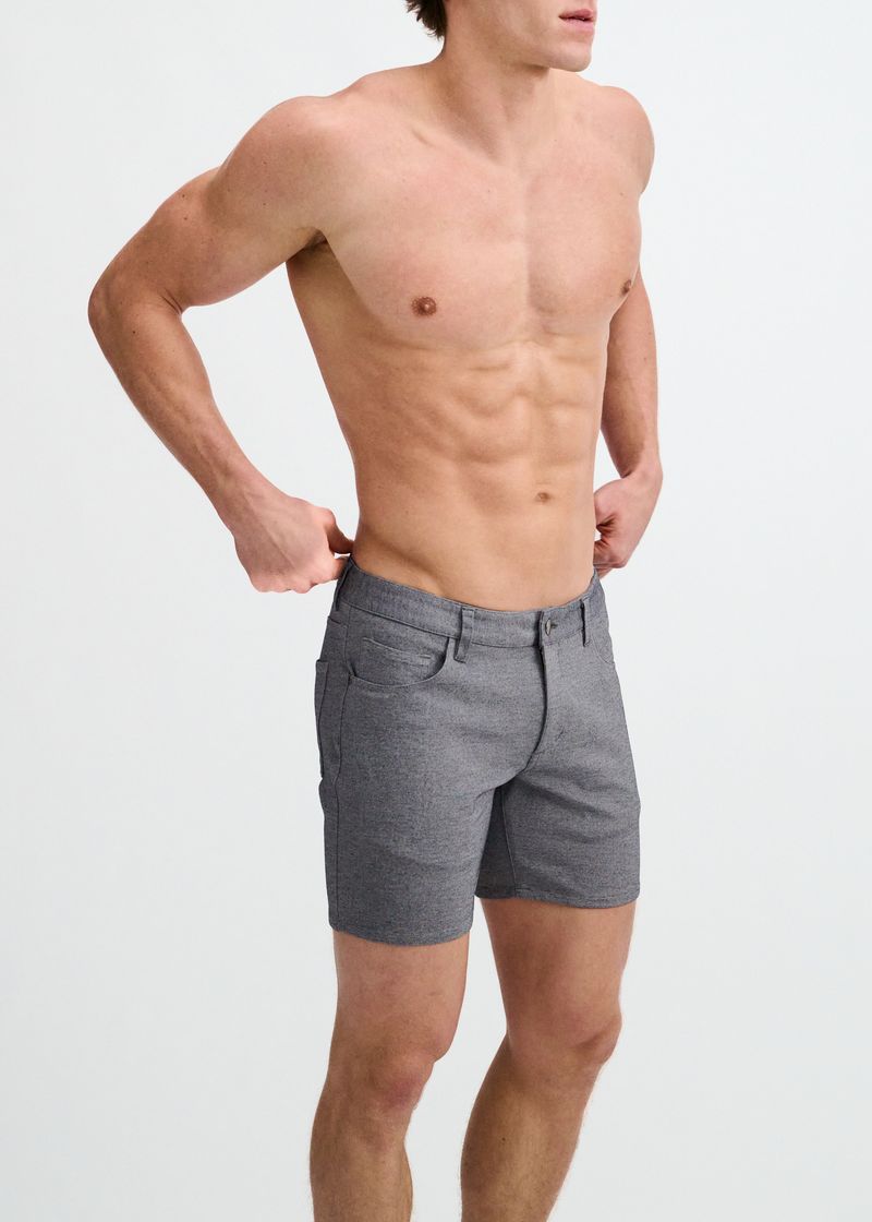 BLUE GREY 5" INSEAM STRETCH KNIT JEANS SHORTS ST-1932