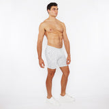 GREY/ECRU FLORAL 5"INSEAM JACQUARD STRETCH KNIT JEANS SHORT ST-1932-88