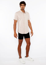 MUSHROOM SOLID STRETCH JERSEY KNIT SHORT SLEEVE SHIRT ST-963-03