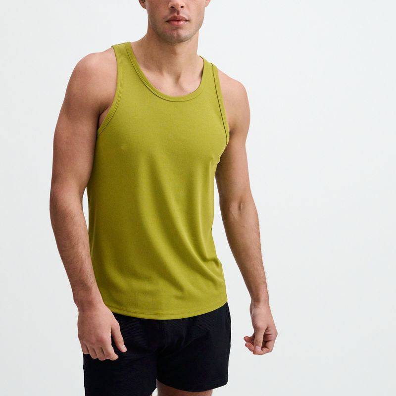 APPLE GREEN RIB STRETCH MODAL TANK STA-16004-04