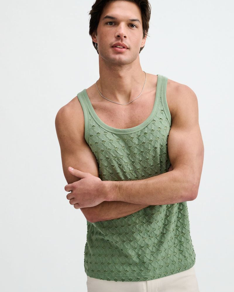 CACTUS STRETCH RIPPED KNIT TANK ST-11141