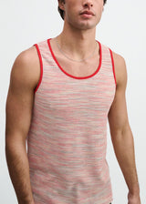 POPPY SPACE DYE TEXTURED STRETCH KNIT TANK ST-11142
