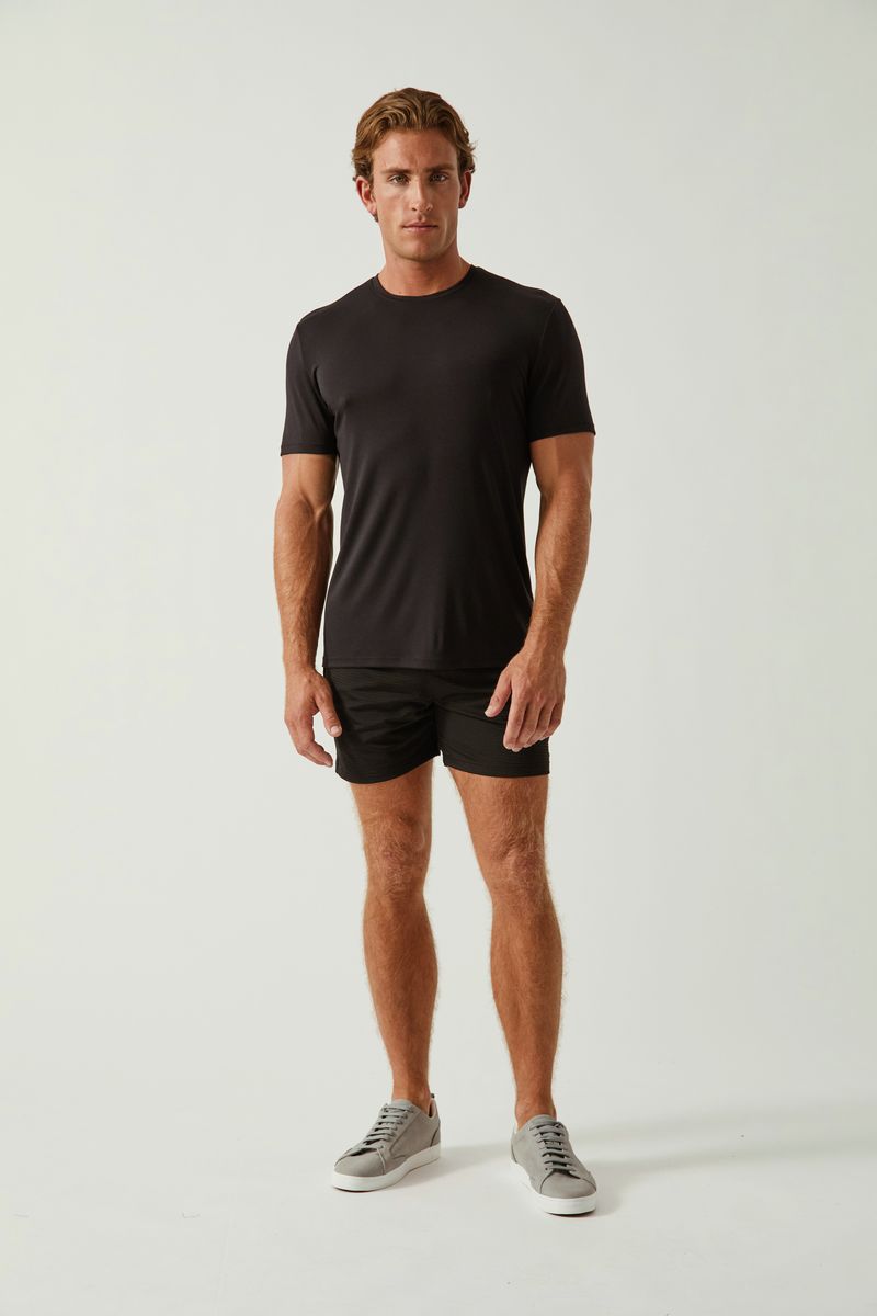 BLACK STONE SOLID STRETCH MODAL CREW NECK TEE ST-9011
