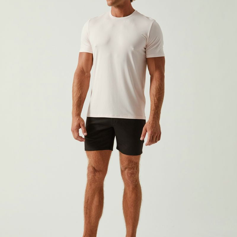 PINK VEIL SOLID STRETCH MODAL CREW NECK TEE ST-9011