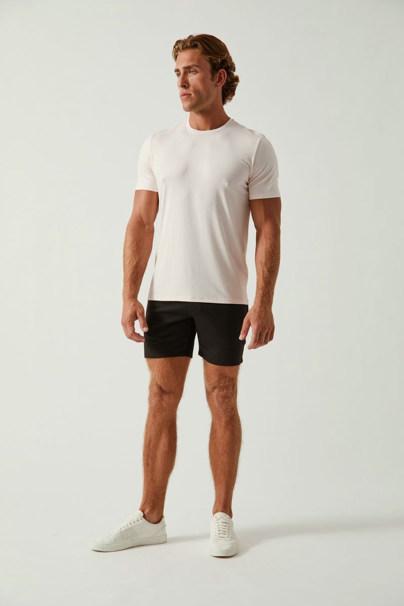 PINK VEIL SOLID STRETCH MODAL CREW NECK TEE ST-9011