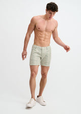 CLOVER 5" INSEAM TWEED-LOOK JACQUARD STRETCH KNIT JEANS SHORTS ST-1932-103