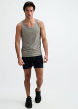 GREY/BLACK TEXTURED STRETCH MESH PERFORMANCE TANK ST-294