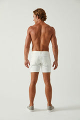 WHITE 5" INSEAM STRETCH KNIT JEANS SHORT ST-1932