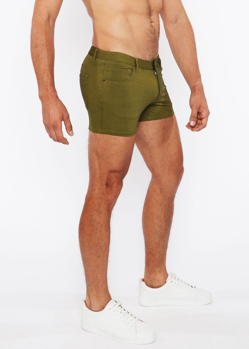 SOLTICE 3" INSEAM WASHED KNIT DUO TONE DENIM JEANS SHORTS ST-1975-15