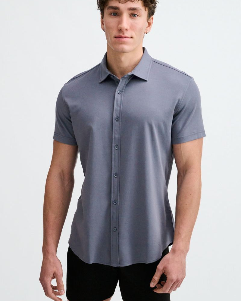 GRAVEL SOLID STRETCH JERSEY KNIT SHORT SLEEVE SHIRT ST-963-05