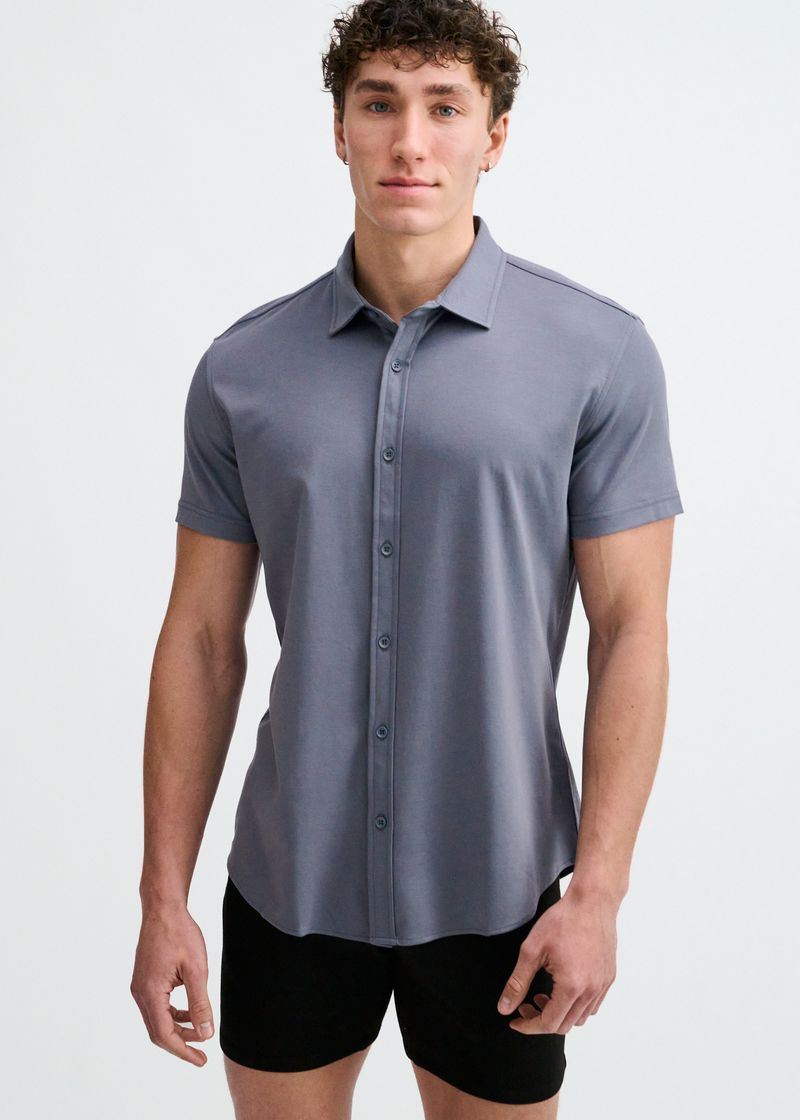 GRAVEL SOLID STRETCH JERSEY KNIT SHORT SLEEVE SHIRT ST-963-05