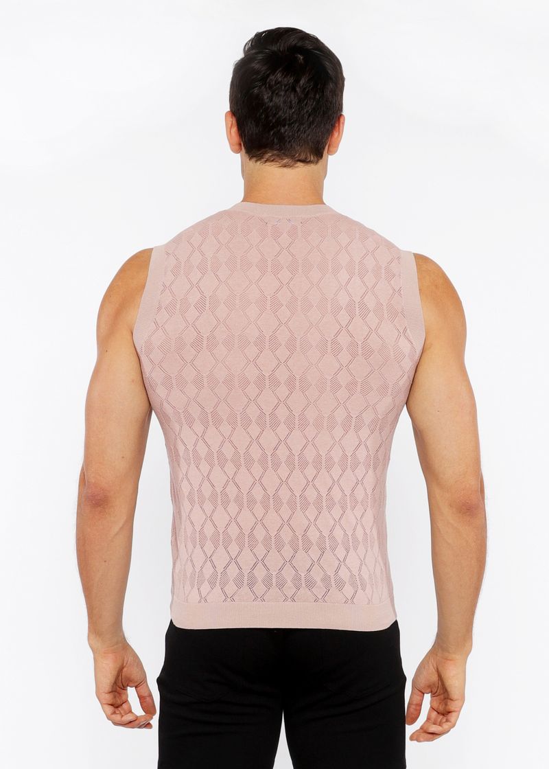 SESAME DIAMOND POINTELLE KNITTED VEST ST-24301