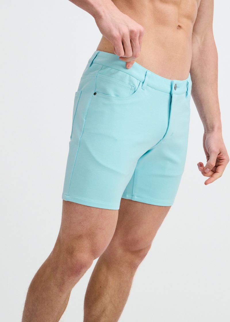 MIRAGE 5" INSEAM SOLID STRETCH KNIT JEANS SHORT ST-1932