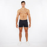 NAVY 5"INSEAM LINEN-LOOK TEXTURED STRETCH KNIT CHINO SHORTS W/ZIP POCKETS ST-1986-09