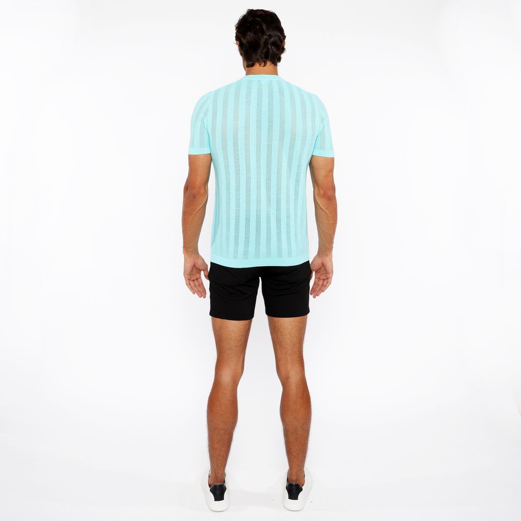 OCEAN TEXTURED KNITTED CREW TEE ST-24304