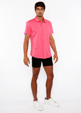 PINK PEONY SOLID STRETCH JERSEY KNIT SHORT SLEEVE SHIRT ST-963-03