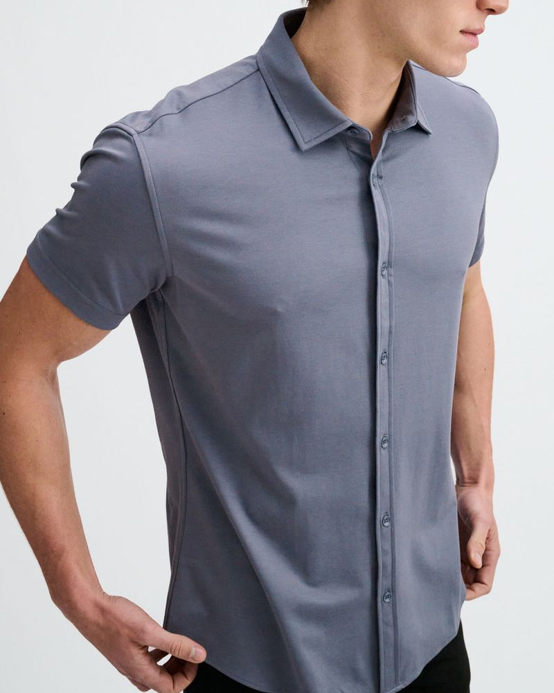 GRAVEL SOLID STRETCH JERSEY KNIT SHORT SLEEVE SHIRT ST-963-05