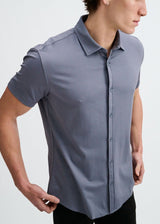 GRAVEL SOLID STRETCH JERSEY KNIT SHORT SLEEVE SHIRT ST-963-05