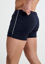NAVY 3.5" INSEAM STRETCH SHORTS W/ SIDE PIPING STA-10514
