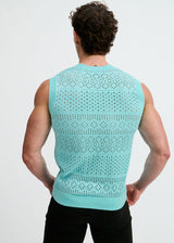 MIRAGE POINTELLE OPEN KNIT VEST ST-24310