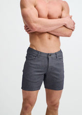 HEATHER BLUE 5" INSEAM STRETCH KNIT JEANS SHORTS ST-1932