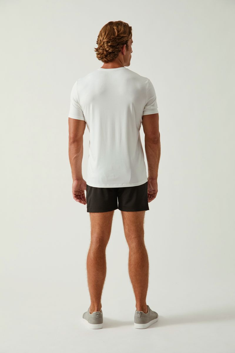 CHALK WHITE SOLID STRETCH MODAL CREW NECK TEE ST-9011