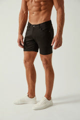 BLACK 5" INSEAM STRETCH KNIT JEANS SHORTS ST-1932