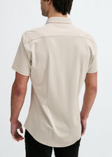 BONE SOLID STRETCH JERSEY KNIT SHORT SLEEVE SHIRT ST-963-05