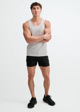 WHITE/BLACK TEXTURED STRETCH MESH PERFORMANCE TANK ST-294