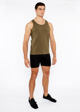 ARMY CIRCLE SPINE LASER CUT STRETCH JERSEY TANK TOP ST-20050