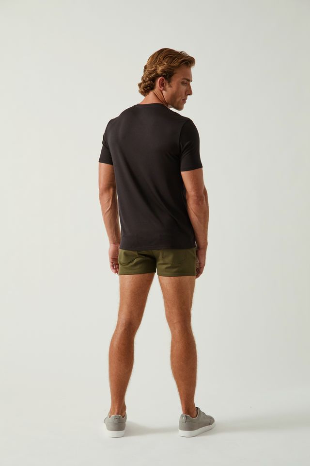 BLACK STONE SOLID STRETCH MODAL V- NECK TEE ST-9010