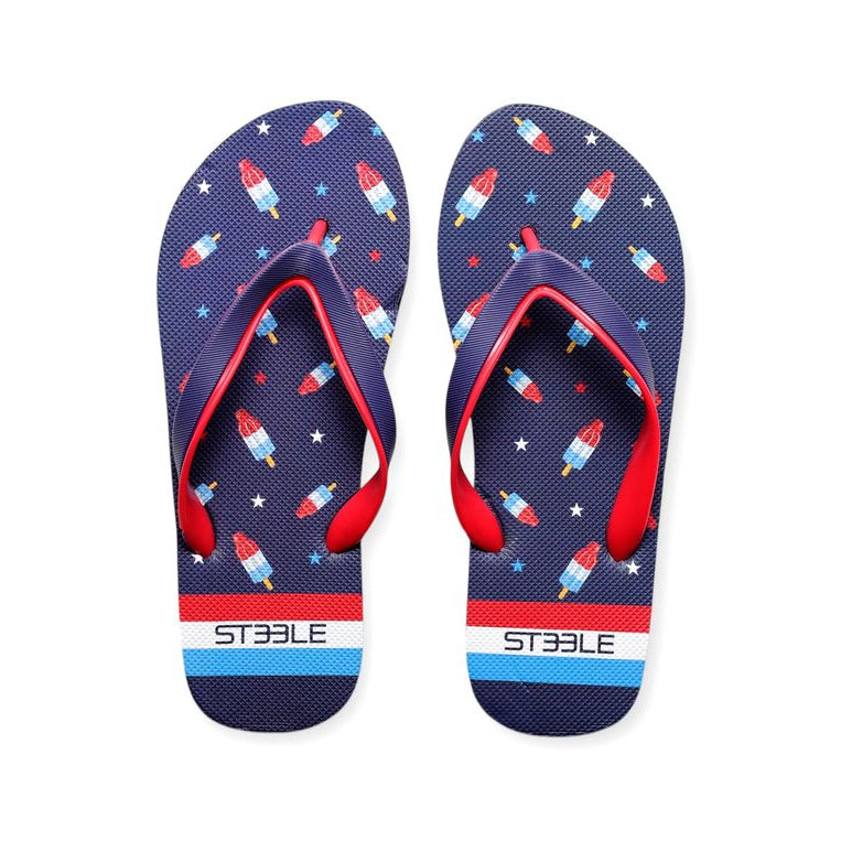 NAVY/RED ROCKET POPS PRINTED FLIP FLOP