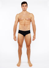 BLACK PINSTRIPE SWIM BRIEF ST-8015-29